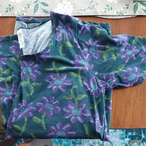 Floral Patterned Top in Purple and Green